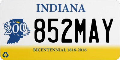 IN license plate 852MAY