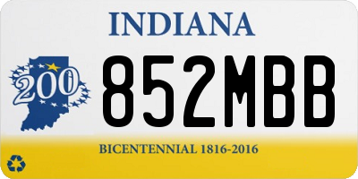 IN license plate 852MBB