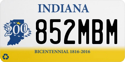 IN license plate 852MBM