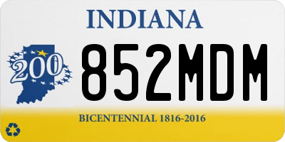 IN license plate 852MDM