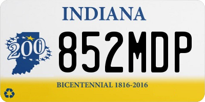 IN license plate 852MDP