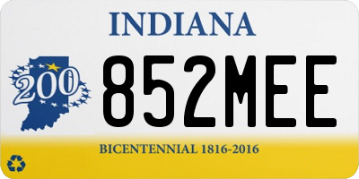 IN license plate 852MEE