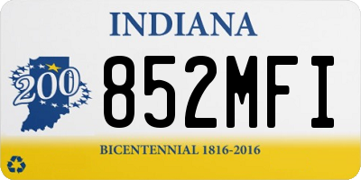 IN license plate 852MFI
