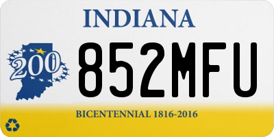 IN license plate 852MFU
