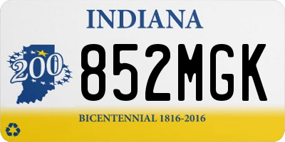 IN license plate 852MGK