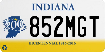 IN license plate 852MGT