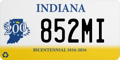 IN license plate 852MI