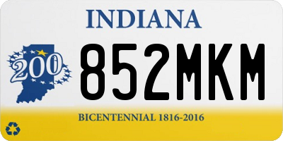 IN license plate 852MKM