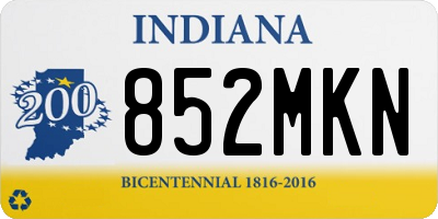 IN license plate 852MKN