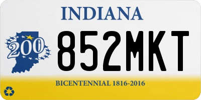IN license plate 852MKT