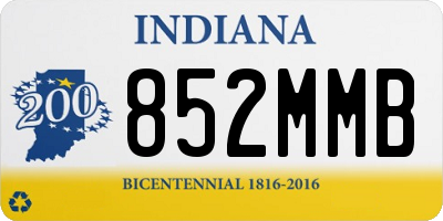 IN license plate 852MMB