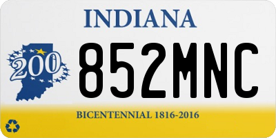 IN license plate 852MNC