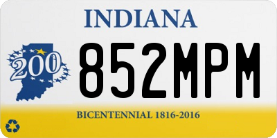 IN license plate 852MPM