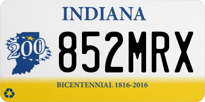 IN license plate 852MRX