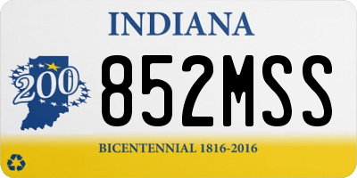 IN license plate 852MSS