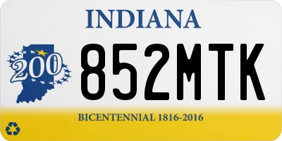 IN license plate 852MTK