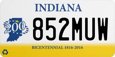 IN license plate 852MUW