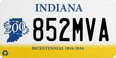 IN license plate 852MVA