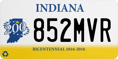 IN license plate 852MVR