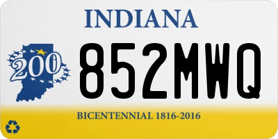 IN license plate 852MWQ