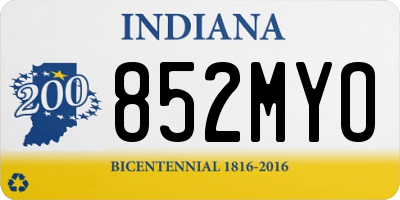 IN license plate 852MYO