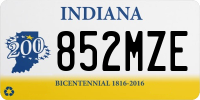 IN license plate 852MZE