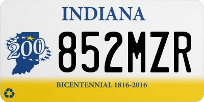 IN license plate 852MZR