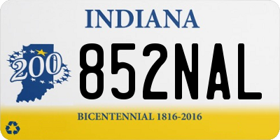 IN license plate 852NAL