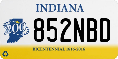 IN license plate 852NBD
