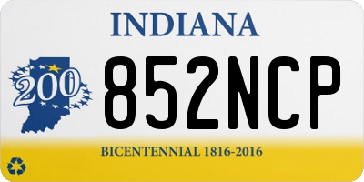 IN license plate 852NCP