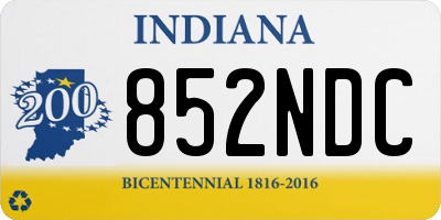 IN license plate 852NDC