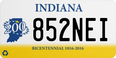 IN license plate 852NEI