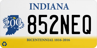 IN license plate 852NEQ