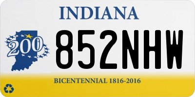 IN license plate 852NHW