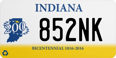 IN license plate 852NK