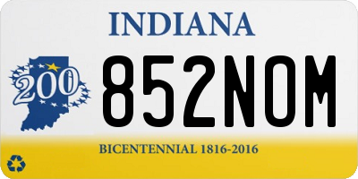 IN license plate 852NOM