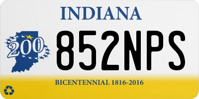 IN license plate 852NPS
