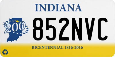 IN license plate 852NVC