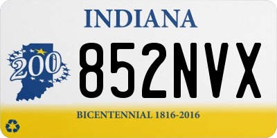 IN license plate 852NVX