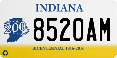 IN license plate 852OAM