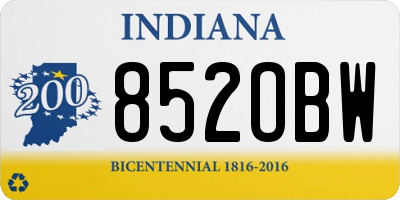 IN license plate 852OBW