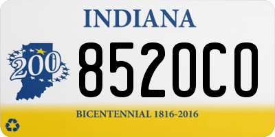 IN license plate 852OCO