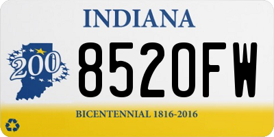 IN license plate 852OFW