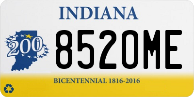 IN license plate 852OME