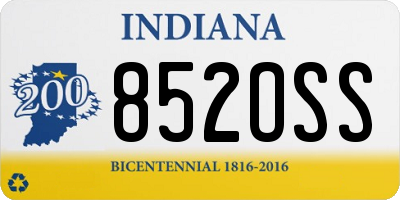 IN license plate 852OSS
