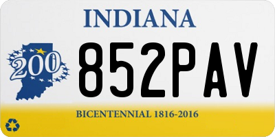 IN license plate 852PAV