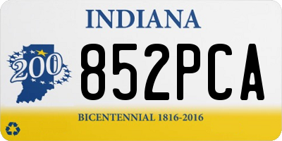 IN license plate 852PCA