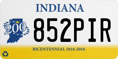 IN license plate 852PIR