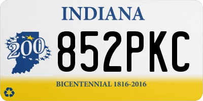 IN license plate 852PKC