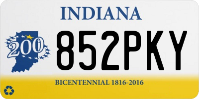 IN license plate 852PKY